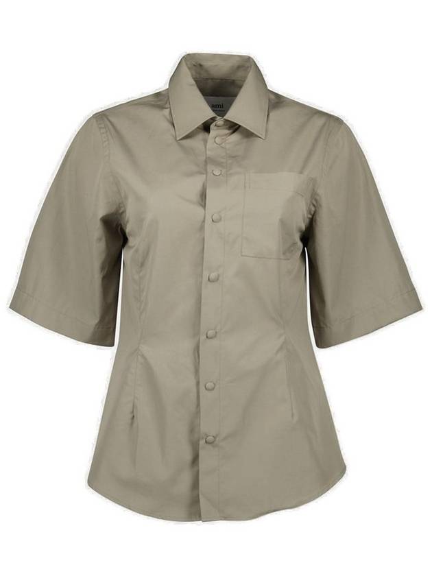 AMI 머스타드 반팔 셔츠