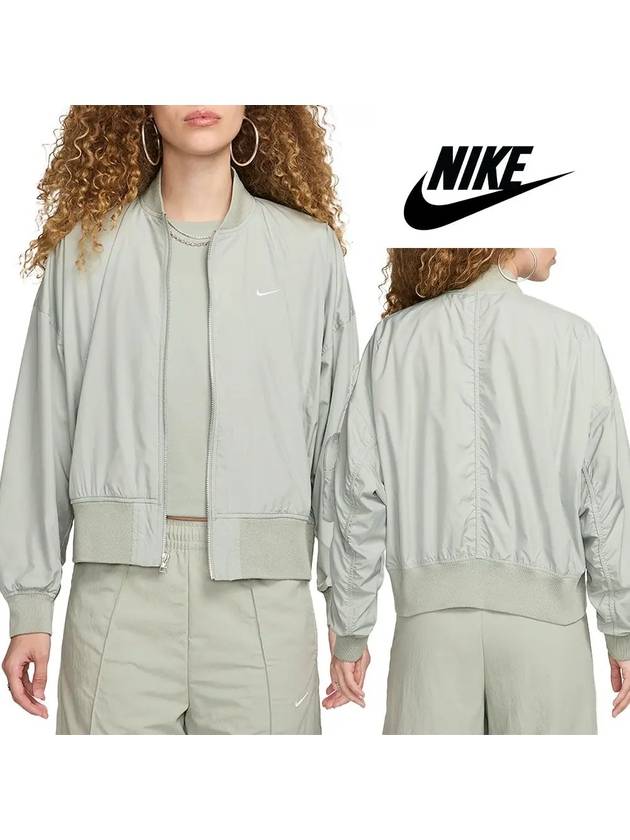 나이키 바람막이 여성 에센셜 탑 봄버 재킷 그린