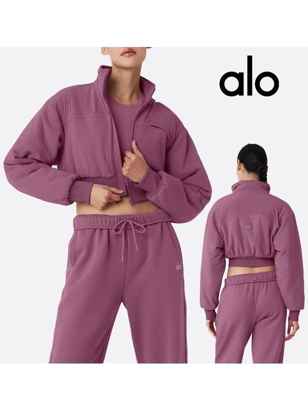 alo 알로 자켓 윈터 폴라 플리스 탑 재킷 퍼플