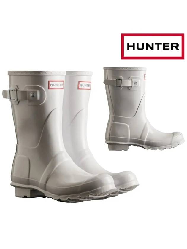 헌터 부츠 오리지널 글로스 쇼트 레인부츠 화이트