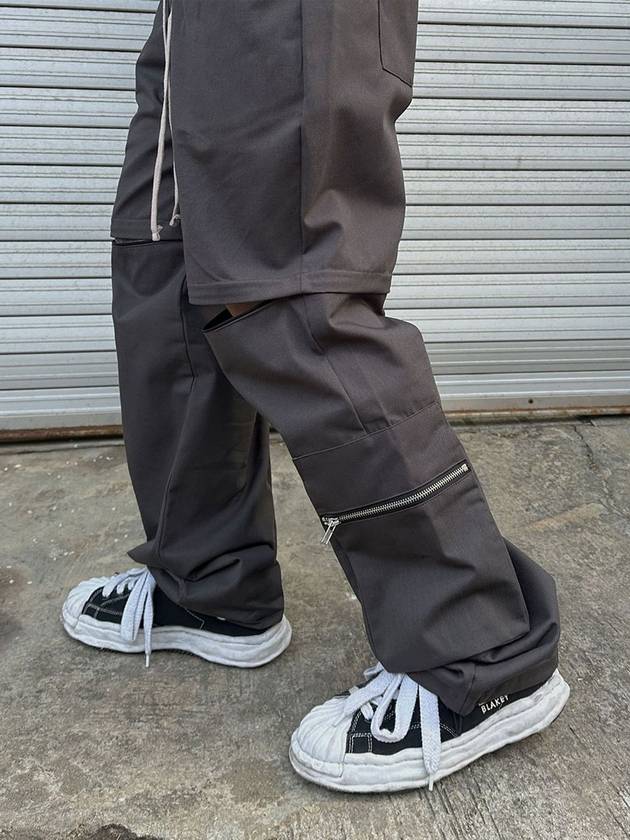클라코 와이드 멀티 포켓 팬츠 차콜