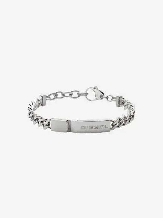 디젤 Dx0966 로고 ID 태그 브레이슬릿 실버 Diesel Dx0966 Logo ID Tag Bracelet Silver