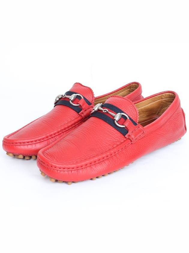 구찌 웹 디테일 홀스빗 드라이빙 로퍼 레드 9 280