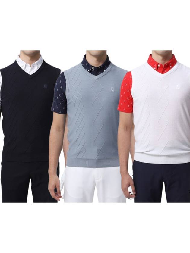 풋조이 조끼 남성 모던 클래식 브이넥 니트 23ss