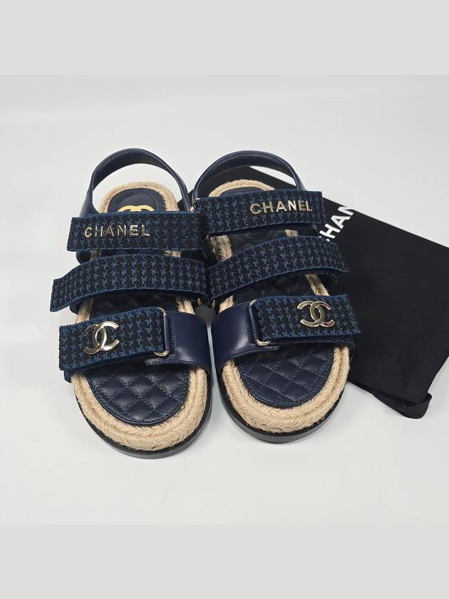 샤넬 CC 로고 벨크로 샌들