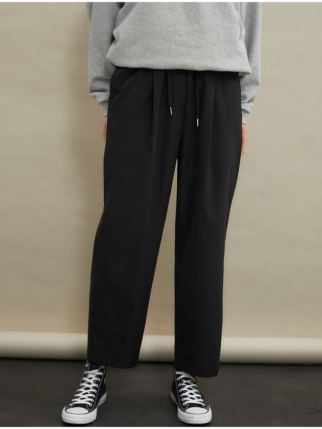 마나비스세븐 롤업 와이드 밴딩 팬츠 블랙