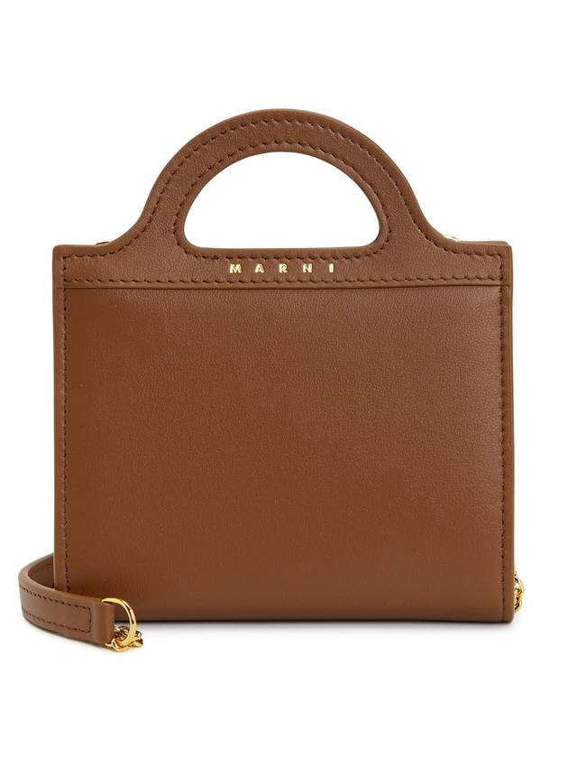 마르니 로고 디테일 체인 반지갑 브라운