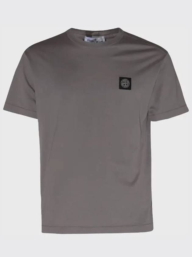 STONE ISLAND 로고 패치 반팔 티셔츠 S152100039 S0013 V0065