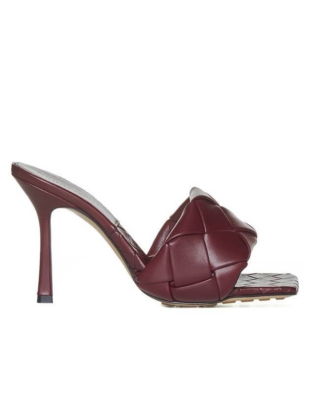 보테가베네타 리도 인트레치아토 샌들 힐 버건디