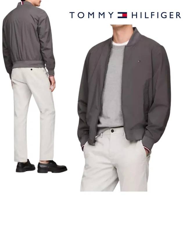 타미힐피거 자켓 경량 워터 탑 봄버 재킷 그레이