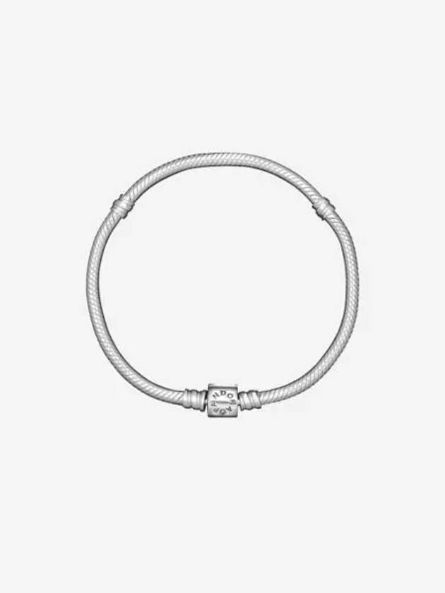 W 판도라 모먼트 배럴 클래스프 스네이크 체인 브레이슬릿 스털링 실버 W Pandora Moments Barrel Clasp Snake Chain Bracelet Sterling Silver
