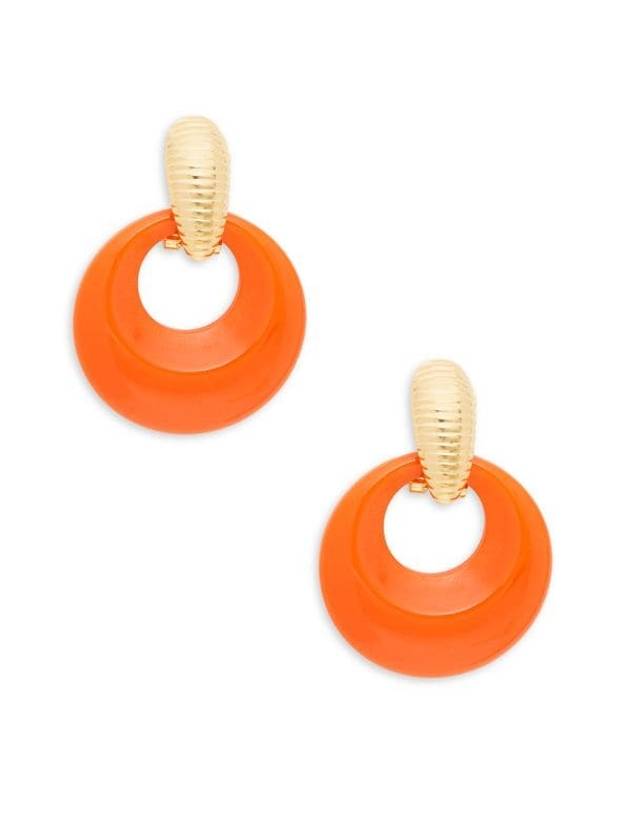 골드톤 도어노커 후프 귀걸이 Goldtone Doorknocker Hoop Earrings
