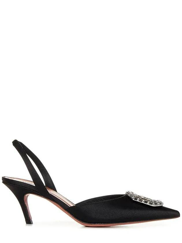 Amina Muaddi 장식 포인티드 토 펌프스 CAMELIASLING60_BLACK