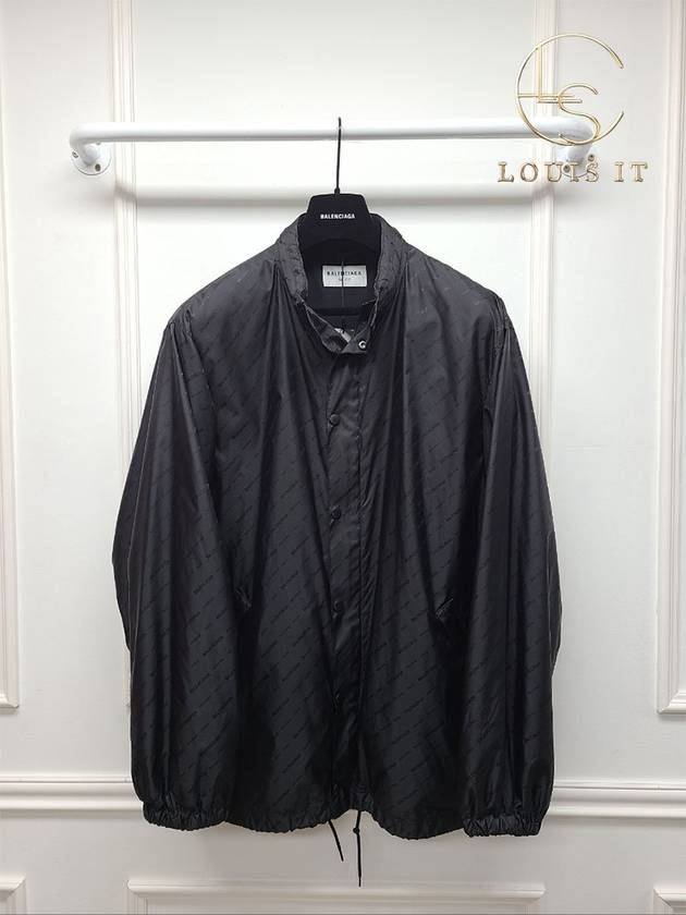 발렌시아가 블랙 멀티로고 올오버 윈드브레이커 XXS