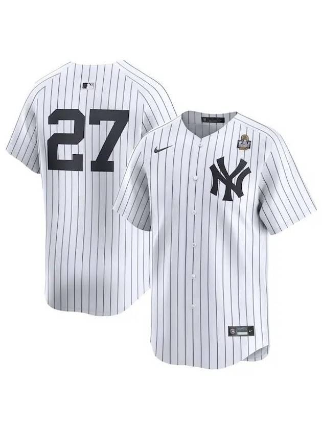 1109142 나이키 MLB Giancarlo Stanton 뉴욕 양키스 2024 월드 시리즈 홈 플레이어 저지 화이트