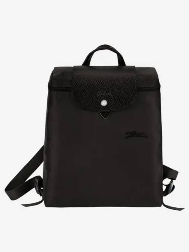 롱샴 르 플리아쥬 그린 M 백팩 블랙 Longchamp Le Pliage Green M Backpack Black