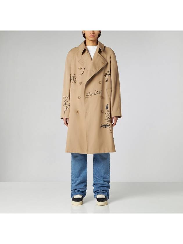 1989 STUDIO Embroidered Trench Scribble