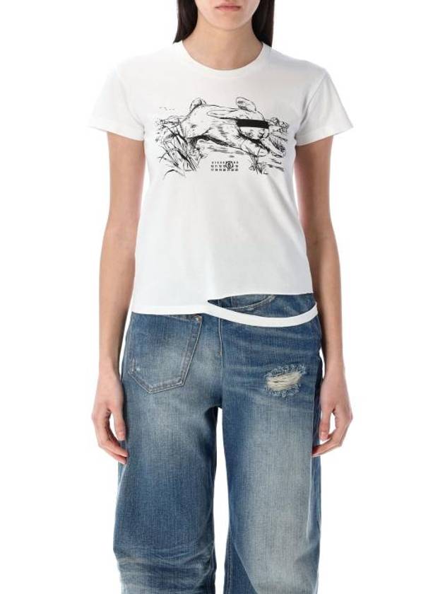 25SS MM6 메종마르지엘라 반팔 티셔츠 S62GD0199M20108 100 Bianco