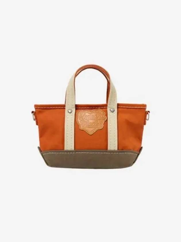 휴먼 메이드 캔버스 미니 숄더 토트백 오렌지 Human Made Canvas Mini Shoulder Tote Bag Orange