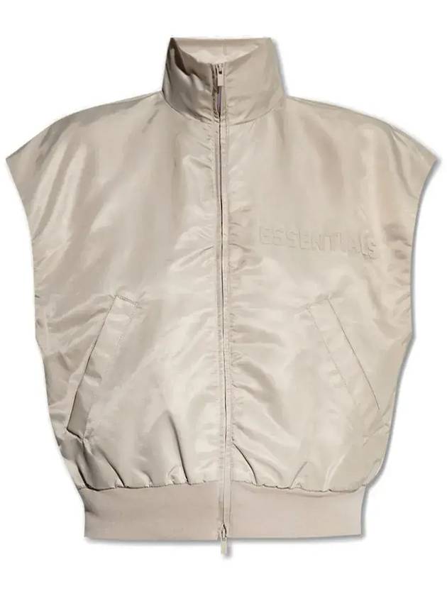 Fear Of God Essentials 로고 패치 지퍼 조끼 202SU225001FW0_SMOKE