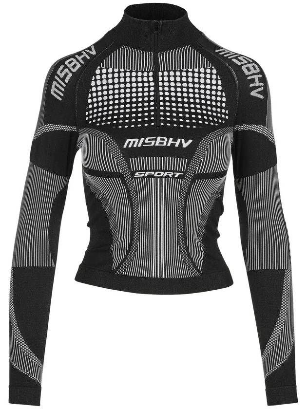 Misbhv 로고 집업 액티브 탑 3021W500J_BW