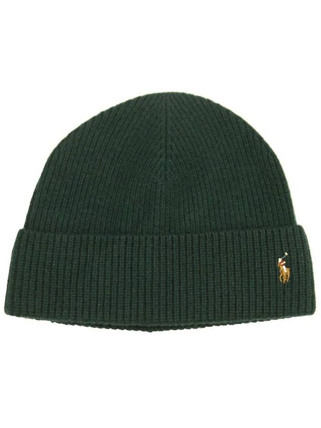 폴로 랄프로렌 포니 커프 비니 다크 그린