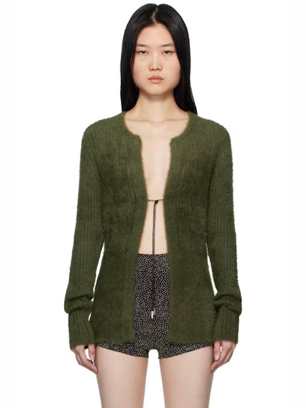 Green Teria Knit Cardigan 251427F095001