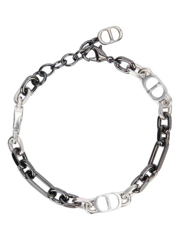 디올 CD 아이콘 체인 링크 팔찌 루테늄 실버