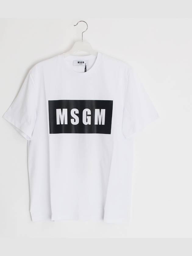 19SS MSGM 남성 사각로고 프린팅 화이트 2640 MM67 01
