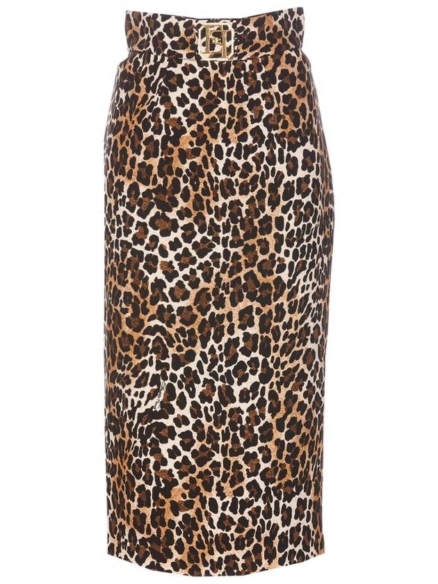 Elisabetta Franchi Animalier 크레이프 미디 스커트