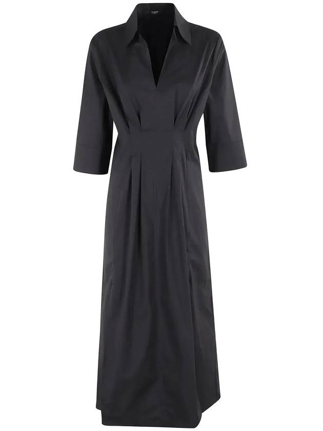 세븐티 스트레치 팝린 롱 드레스 AB151270220654096_999NERO