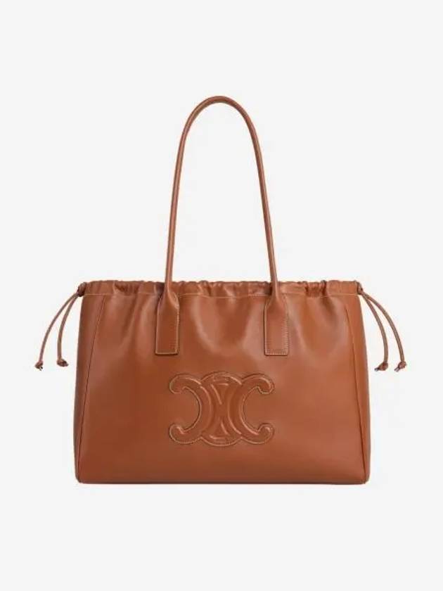 셀린느 스무스 카프스킨 카바스 드로우스트링 레더 트리옹프 탄 Celine Cabas Drawstring Cuir Triomphe in Smooth Calfskin Tan