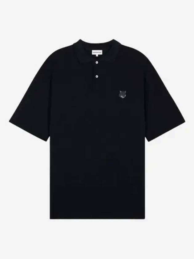 메종 키츠네 볼드 폭스 헤드 패치 컴포트 폴로 블랙 Maison Kitsune Bold Fox Head Patch Comfort Polo Black