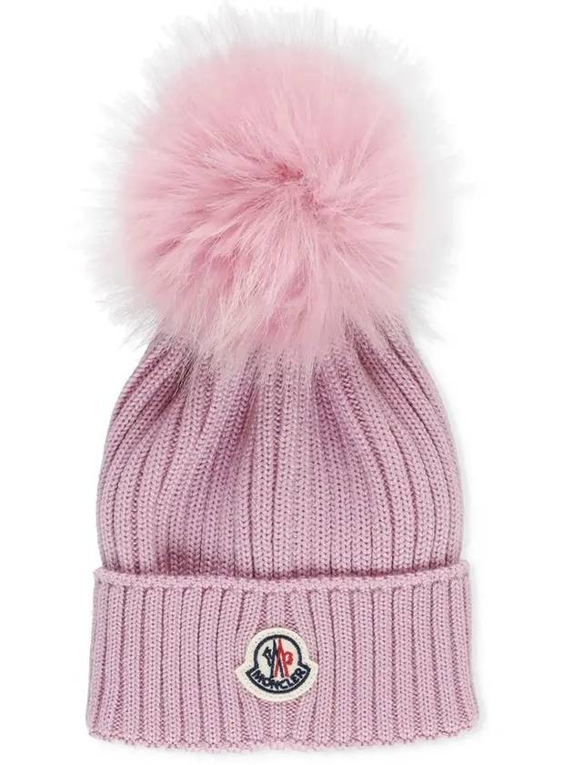 23FW 키즈 로고 폼폼 울 비니 3B000 18 04S01 51F