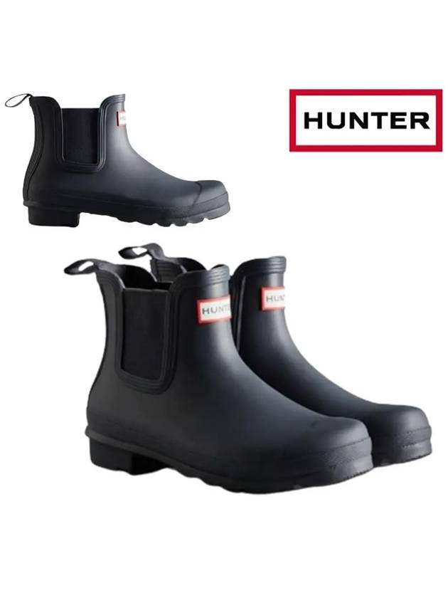 헌터 부츠 오리지널 로고 첼시 레인부츠 네이비