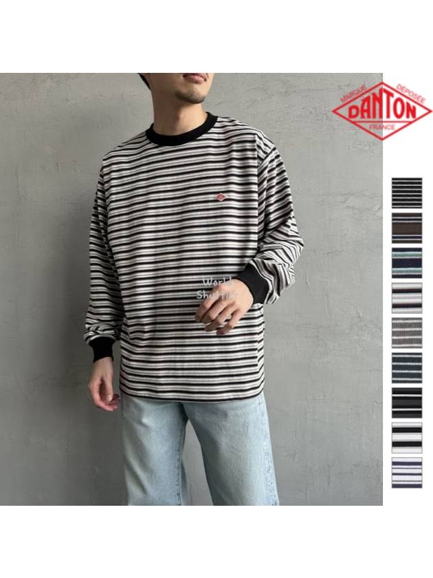 24FW 단톤 남자 스트라이프티셔츠 긴팔 면티