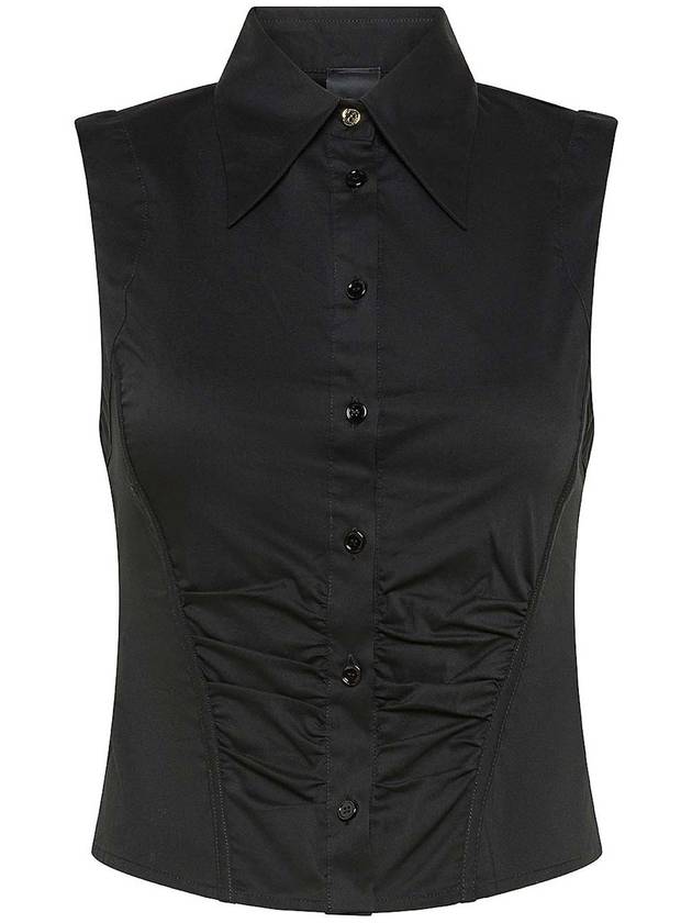Pinko Clio Front-Ruched Cotton Shirt