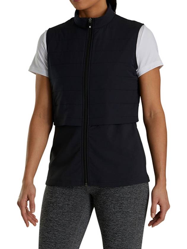 풋조이 여성 레이어드 인슐레이티드 베스트 골프 집업 조끼 Black