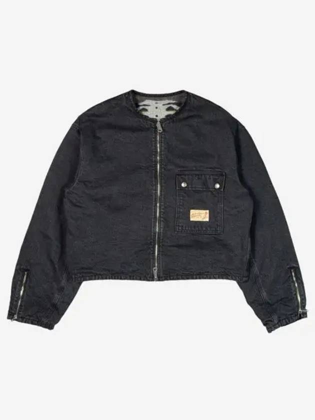 캐피탈 14온즈 데님 본 라이닝 리버시블 모토크로스 자켓 블랙 Kapital 14 oz. Denim Bone Lining Reversible Motocross Jacket Black