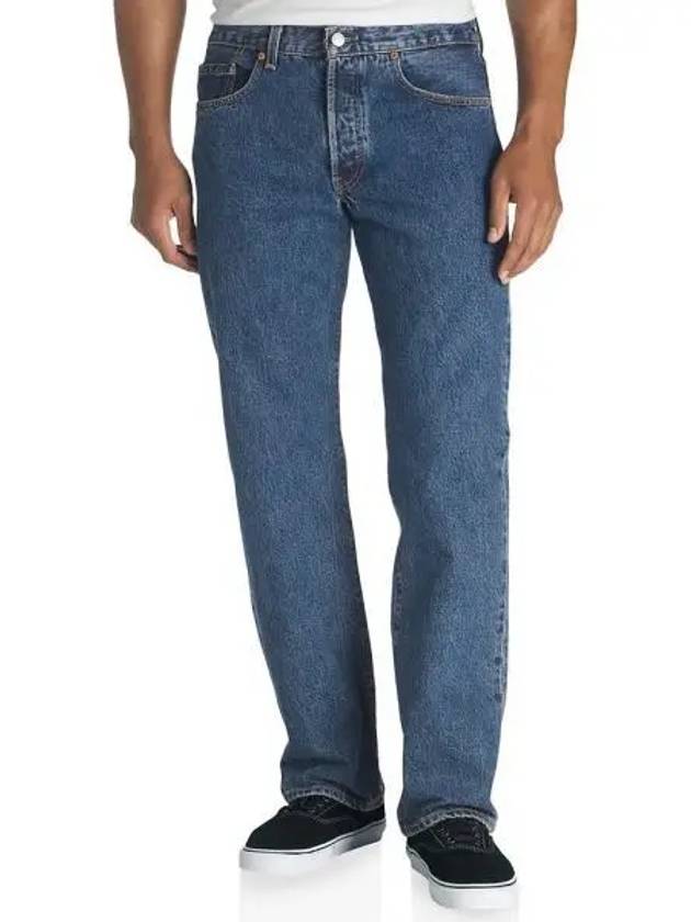 리바이스 맨즈 501 오리지널 핏 버튼 플라이 Non 스트레치 진 다크 스톤워시 9862649