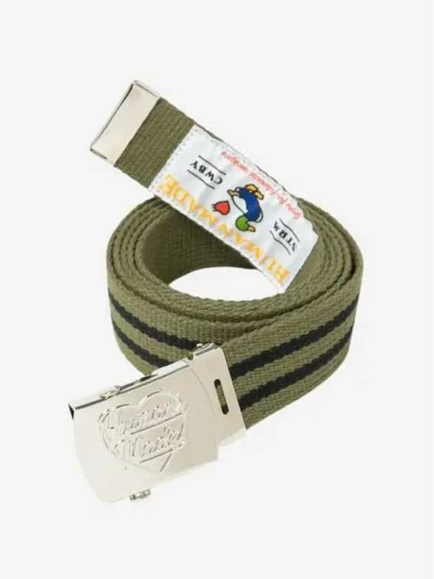 휴먼 메이드 스트라이프 웹 벨트 올리브 드랩 Human Made Striped Web Belt Olive Drab