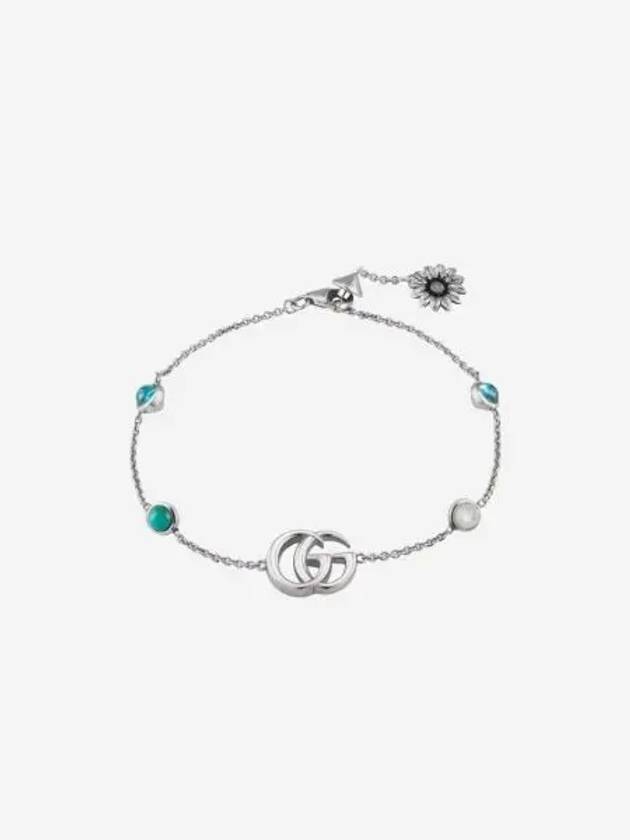 구찌 더블 G 마더 오브 펄 브레이슬릿 실버 터콰이즈 Gucci Double G Mother of Pearl Bracelet Silver Turquoise