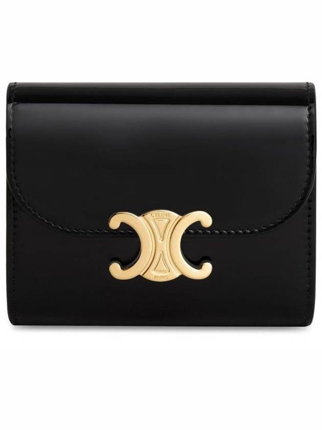 셀린느 트리옹프 스몰 플랩 반지갑 블랙