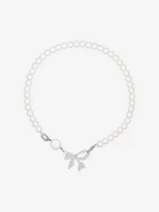 센티멍 넘버 437 피어 리본 네크리스 실버 Sentiments No.437 Pearl Ribbon Necklace Silver