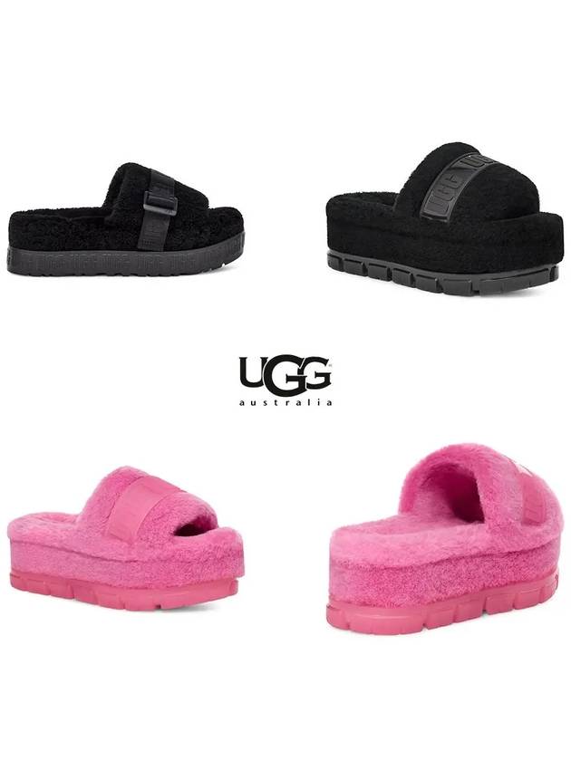 UGG 어그 슬리퍼 플루피타 클리어 슬라이드 2가지 거실용 퍼 털슬리퍼