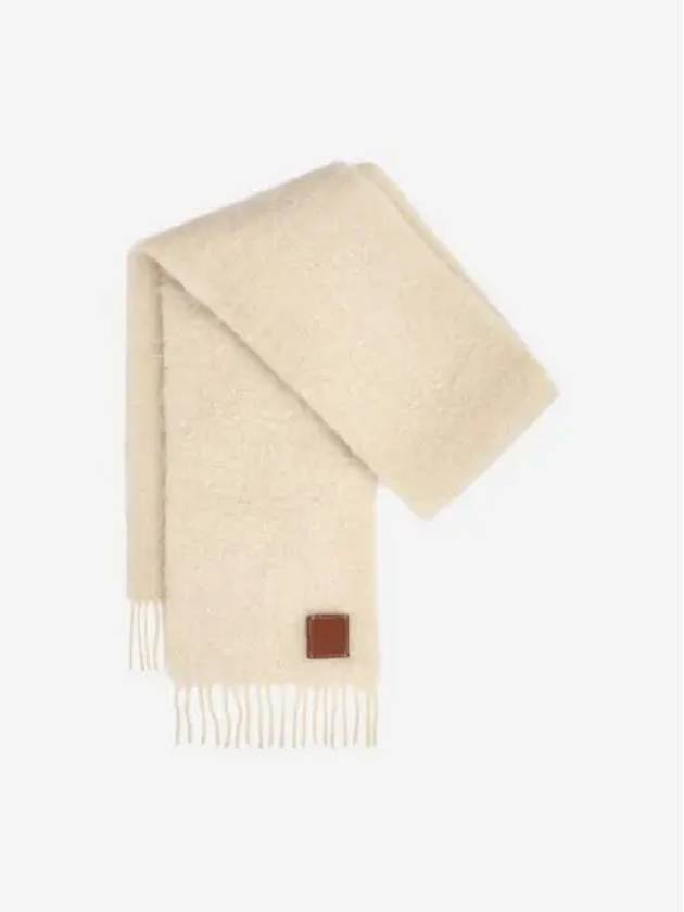로에베 울 앤 모헤어 스카프 화이트 Loewe Wool and Mohair Scarf White