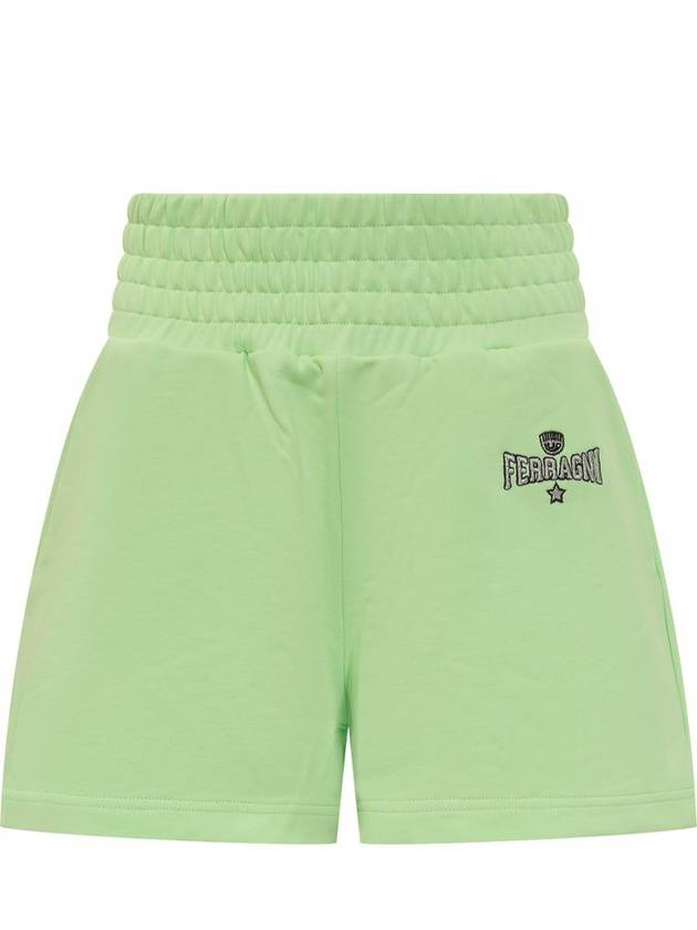 Chiara Ferragni 로고 자수 하이웨이스트 반바지