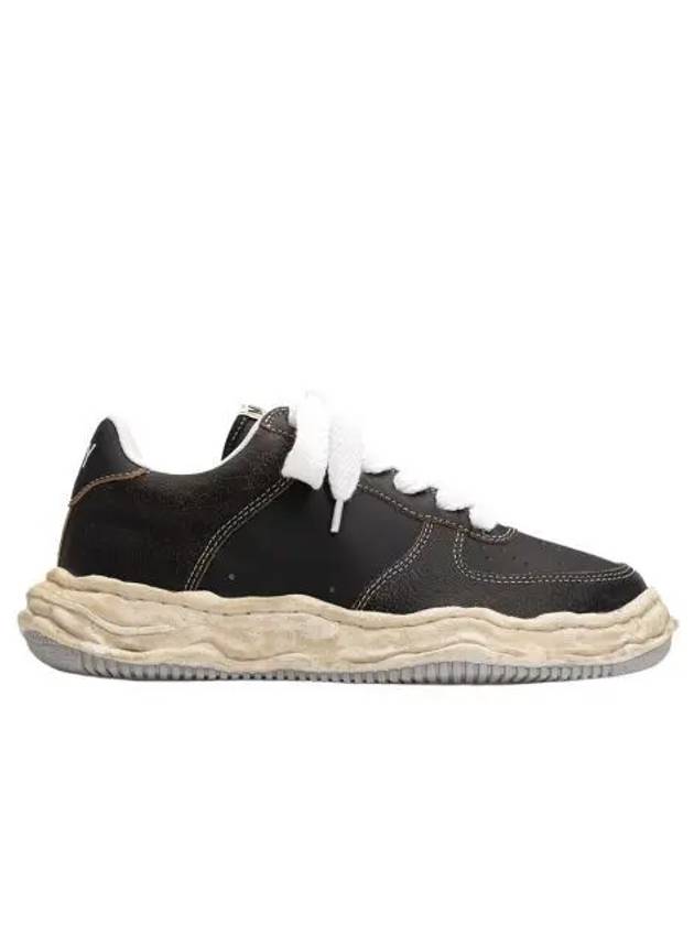 메종 미하라 야스히로 웨인 OG 솔 크랙킹 레더 로우탑 스니커즈 블랙 Maison Mihara Yasuhiro Wayne OG Sole Cracking Leather Low top Sneakers Black