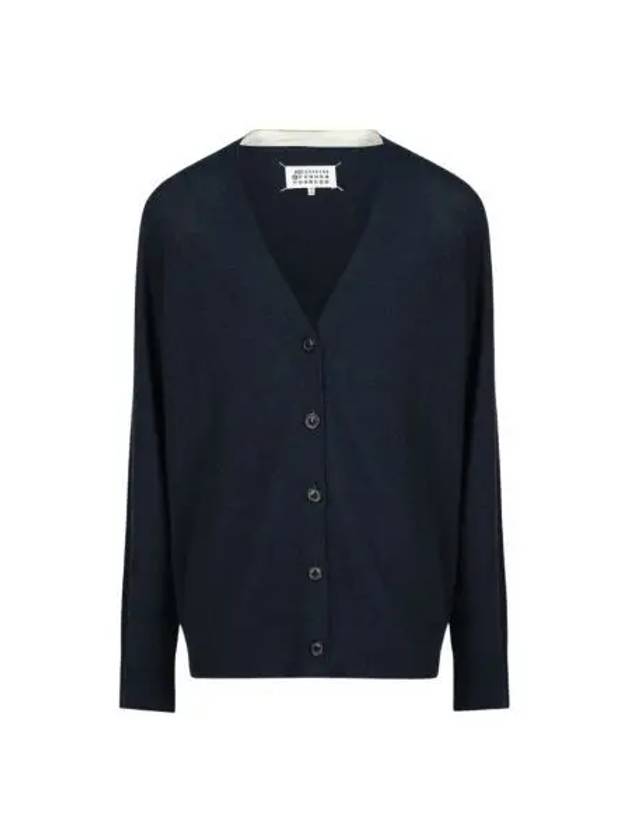 W 메종 마르지엘라 램스울 가디건 블루 스트라이프 W Maison Margiela Lambswool Cardigan Blue Stripes