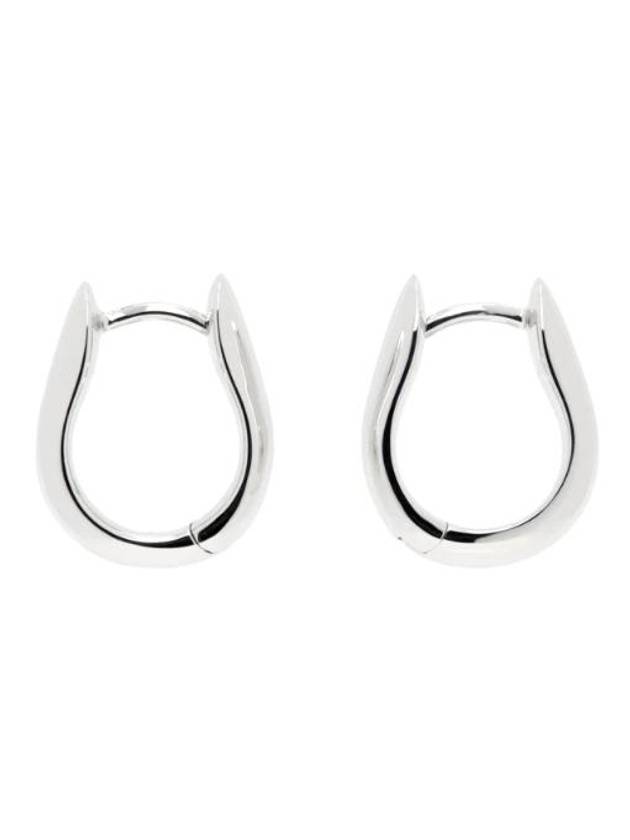 Silver Oyster Hoops Small Earrings 241762M144008